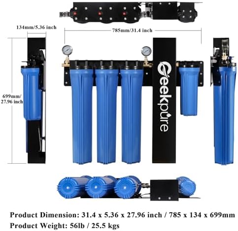 Geekpure 5 Stage Whole House Water Filter System-3/4 NPT Port - Image 6