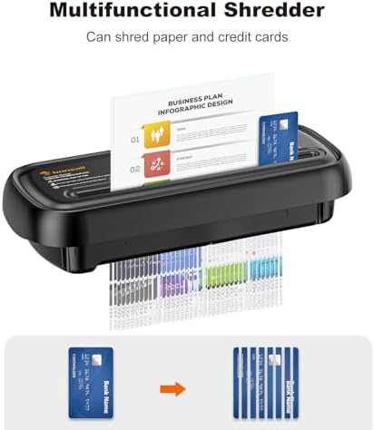 Bonsaii 6-Sheet Small Strip Cut Paper Shredder for Home,Without Basket - Image 3