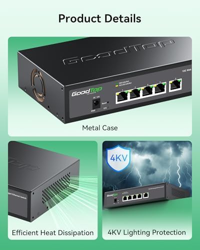 5-Port 10G Managed Switch, Powered by Noctua Silent Fan, Metal Housing - Image 6