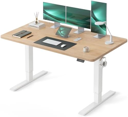CubiCubi 55 x 24 Electric Standing Desk, Height Adjustable, Maple by CubiCubi