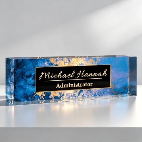Desk Name Plate Personalized, Custom Name Plate for Desk, Acrylic Desktop Accessories, Office Gift & Decor for Women Men, Teacher Nurse Boss Employee Appreciation Gifts by PersonalizedGifts