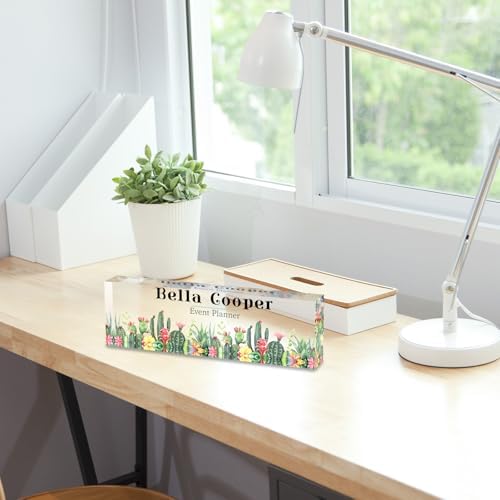 Personalized Acrylic Office Desk Name Plate with Name and Title Printing - Image 3
