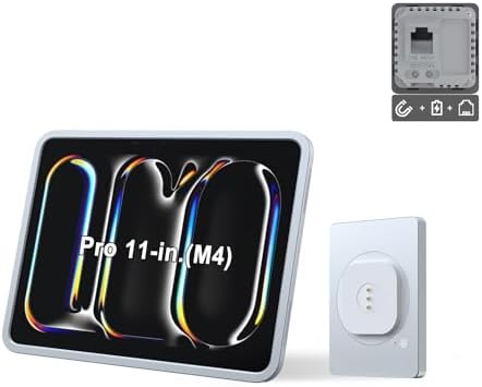 Magnetic Wall Mount with Charging Case A11 for iPad Pro 11-Inch (M4). PoE and DC up to 18W Quick Charge, Strong Magnets, 360 Rotation by EMONITA