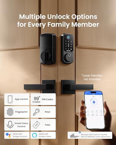 DESLOC B200 Fingerprint Smart Door Lock, Keyless Entry Deadbolt - Image 2