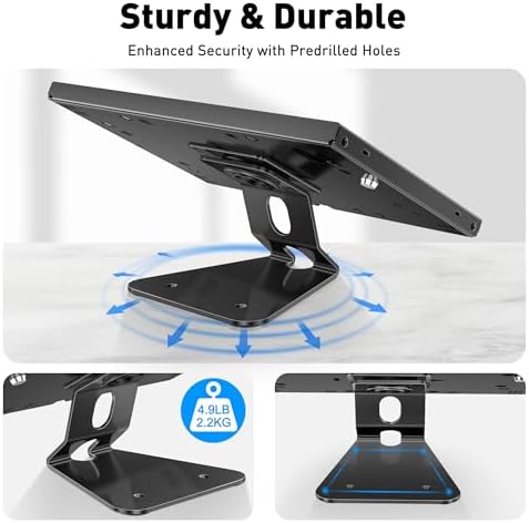 AboveTEK Anti-Theft Tablet Stand – iPad Locking & Security Stand, Countertop & Wall Mount POS Stand, 360° Swivel Kiosk Stand for iPad/iPad Air/iPad Pro – Ideal for Retail Business (Black) - Image 3
