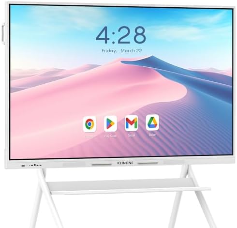 Interactive Smart Board for Classroom, 75” 8+128 GB Electronic Digital Whiteboard Built-in Google EDLA-Certified Android 14 OS - 4K Touchscreen Smartboard for Home Office School Studio Display by InteractiveBoardSpecialist