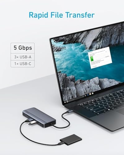 Anker USB-C Hub, 10-in-1 USB-C Hub, Dual-Display with 4K HDMI and 1080p VGA - Image 4