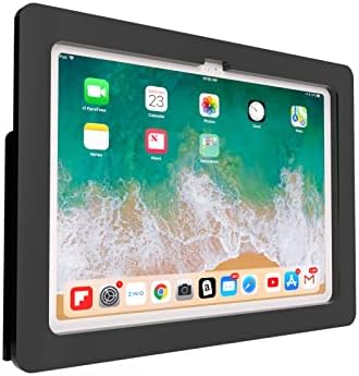 Anti-Theft Acrylic VESA Enclosure Made for Apple iPad 10 10.9" 2022, iPad 11 11" 2025 A16 with Low Profile Wall Mount Kit & 90-Degree Angle USB C Charge Cable (Black) by TABcare