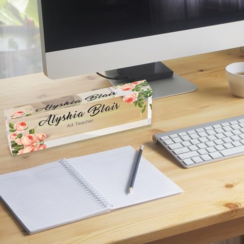 Personalized Acrylic Office Desk Name Plate with Name and Title Printing - Image 2