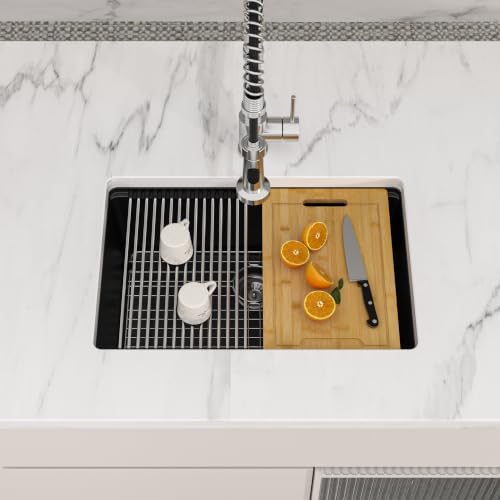 Logmey 28 Inch Black Granite Composite Sink - Image 2