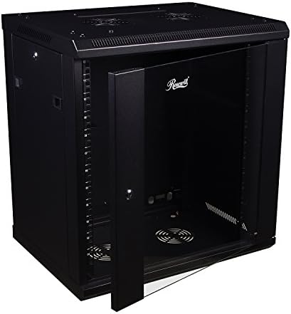 Rosewill Professional 12U Wall Mount Cabinet Enclosure 19-Inch Server Network Rack with Locking Glass Door 16-Inches Deep Black (RSWM-12U001) - Image 3