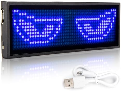 Bluetooth LED Name Badge Rechargeable Programmable Message Signs Tag - Image 2