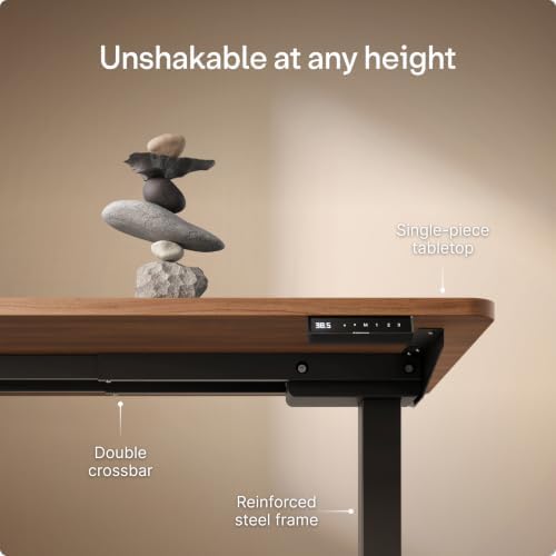 Desktronic HomePro Standing Desk 48x24 — Made in Europe, Ergonomic Sit Stand Home Office Desk, Electric Height Adjustable, Dual Motor, USB & USB-C Charging, Wobble-Free, Touchscreen, 3 Memory Presets - Image 3