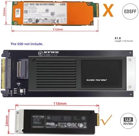 CY Card U.2 SFF-8639 Host to PCI-E Ruler 1U GEN-Z EDSFF 9.5mm 15mm 25mm Short SSD E1.S with Heat Sink PM9A3 PM9D3 P5801X Carrier Adapter - Image 7
