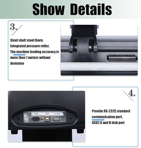 Vinyl Cutter Plotter 24 inch Automatic Edge Patrol 500g Cutting Plotter with LCD Display Plotter DIY Vinyl Printer Cutter Machine with USB2.0 and U Disk Port Adjustable Force and Speed 110V - Image 4