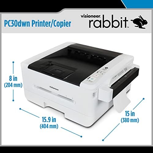 Visioneer Rabbit PC30dwn Laser Printer/Copy Machine, USB Office Printer and Copier for PC and Mac, 30 PPM, Sheetfed 250 Page Automatic Document Feeder (ADF), White - Image 2