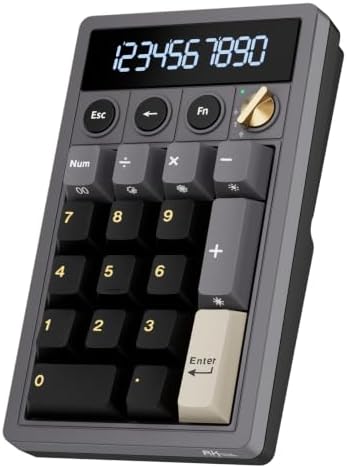 RK ROYAL KLUDGE M20 Wireless Number Pad, Mechanical Numpad with LCD Display, PC Numpad & Calculator Modes, Programmable Numeric Keypad, Bluetooth/2.4G/Wired, RGB Hot-Swappable for Win/Mac by RKROYALKLUDGE