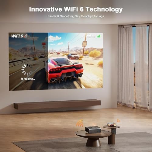 [Now with Netflix & 3000 ANSI] 4K Projector with WiFi and Bluetooth,TOF Real-Time Auto Focus Smart Projector, Upgrade for AuKing Overhead Projectors Theater Proyector with Omni-Adjustable Stand(Black) - Image 6