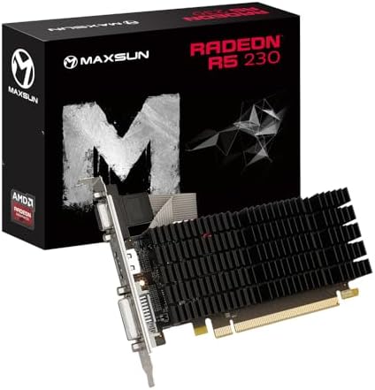 maxsun AMD R5 230 Computer Graphics Card, 2G GDDR3, HDMI VGA DVI Video Card ITX SFF Low Profile Ready GPU by MAXSUN
