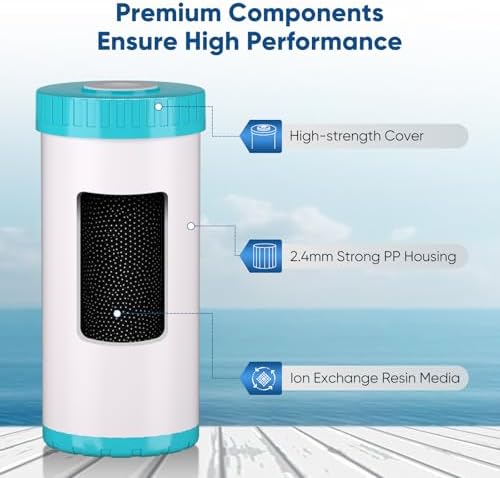 PUREPLUS 10"x4.5" Whole House Water Filter Kit, Carbon Block & Iron Reduce - Image 2