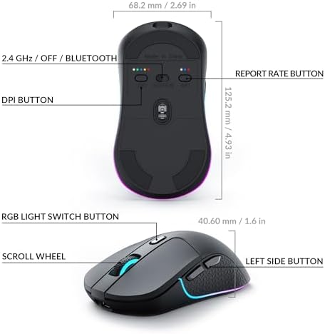 Keychron M3 Wireless Mouse, PAW3395 Sensor Supports 2.4 GHz/Bluetooth 5.1 - Image 6