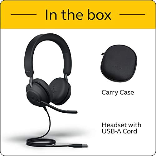 Jabra Evolve2 40 UC Wired Headphones, USB-A, Stereo, Black Telework Headset, Enhanced Comfort, Passive Noise Cancelling, UC Optimized (Renewed) - Image 7