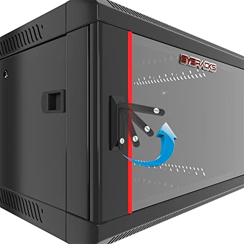 Sysracks 15U Wall Rack Mount Server 18" Deep Network Cabinet, Server Rack with Fan, Removable Side Panels, Locking Glass Door 19" Computer Cabinet Enclosure Network Rack Case SRE 15.450 - Image 5