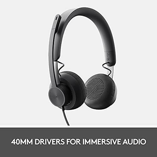 Logitech Zone 750 Wired On-Ear Headset Noise Canceling Microphone - Image 3