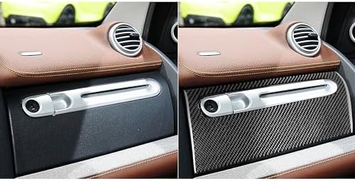 Real Black Carbon Fiber Car Co-Pilot Glove Storage Box Switch External Panel Anti-Scratch Cover Sticker Compatible with Benz Smart Fortwo 2011 2012 2013 2014 2015 Auto Interior Accessories 1pc - Image 5