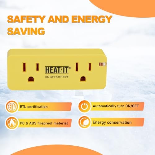 HEATIT ET-21 Thermostat Plug for Heat Tape, 38°F On/50°F Off ET-24 1PCS - Image 4