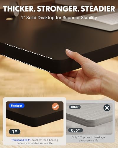 FLEXISPOT EN1 48"x24" One-Piece Standing Desk, Black - Image 4