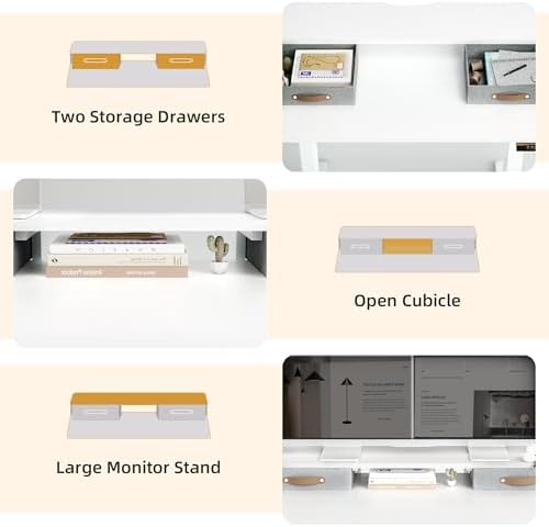 Seang Electric Standing Desk with 2 Drawers, 48 Inch, White - Image 4