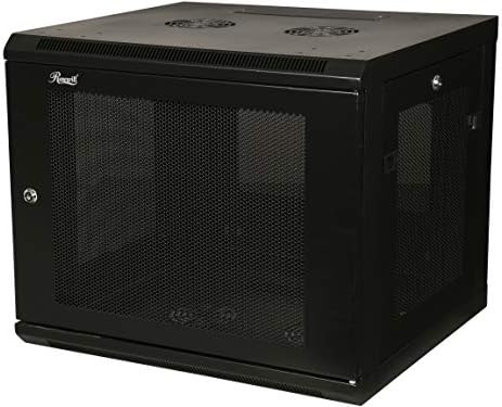 Rosewill 9U 19" Wall Mount Rack Cabinet Enclosure, with 3 Side Locking Mesh Door 20.5" Deep, Switch-Depth, Black - RSWM-9U003 by RosewillInc
