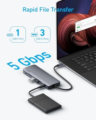 Anker Laptop Docking Station, 14 in 1 USB C Hub, Triple Display with 2 x 4K HDMI, 1080p VGA, 80W Power Delivery, 5Gbps USB-A/C Data Ports for Dell XPS and More (Charger not Included) (Pack of 2) - Image 6