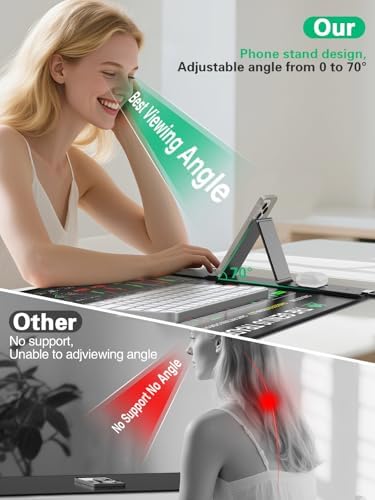 Mouse Pad with Foldable Phone Holder, Wireless Charging Desk Mat 31.5x15.75 Mousepad with Superior Micro-Weave Cloth Non-Slip Waterproof Desk Pad - Image 2
