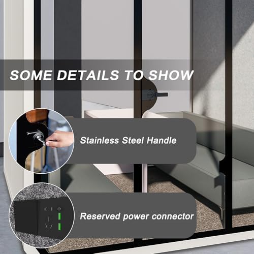 Office Pod Booth with Audio Privacy - Portable Sound Booth Includes Diamond Shaped Frame Design,Separate Room with Light,Fans, USB Port for Antrum Mastoideum Conference Room(85.51IN) - Image 6
