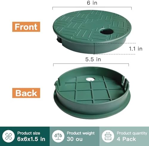 4 Pcs Sprinkler Valve Box Cover, 5.5" OD 6" Valve Box Cover Lid for Sprinkler Irrigation System, Valve Box Cover Lid for Outdoor Sprinkler Irrigation Control Water System Lawn (6 inch) - Image 2