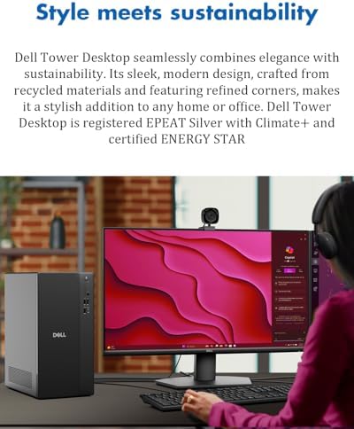Dell Desktop Tower Computer, Intel 10-Core Ultra 5 225 (20MB Total Cache, 3.3GHz), Windows11 Pro, Wired Keyboard & Mouse, Intel UHD Graphics, Wi-Fi 6, Bluetooth 5.4 (32GB DDR5 RAM | 1TB SSD) - Image 7