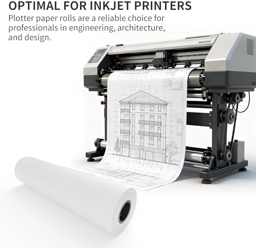 RBHK Wide Format Paper 36" x 150' CAD Bond Rolls, 2" Core, 1 Roll 20 lb Wide Format Plotter Paper for CAD Drawings, Engineering Plans, Blueprints & Architectural Designs - Image 5