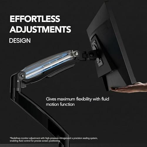 HUANUO Dual Monitor Stand for 13″–40″, Premium Dual Monitor Mount with USB, Height Adjustable Monitor Stand for 2 Monitors, VESA Mount with Clamp/Grommet Base, Holds 26.4lbs per Arm, HNDS7 (Pack of 2) - Image 5