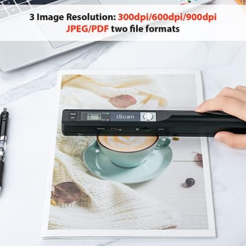 Portable Scanner, Photo Scanner for A4 Documents, Handheld Scanner for Business, Photo, Picture, Receipts, Books, JPG/PDF Format Selection, UP to 900 DPI, with 16G SD Car - Image 4