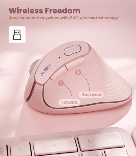 Nulea Ergonomic Vertical Wireless Mouse with 6 Buttons and 3 Adjustable DPI - Image 6