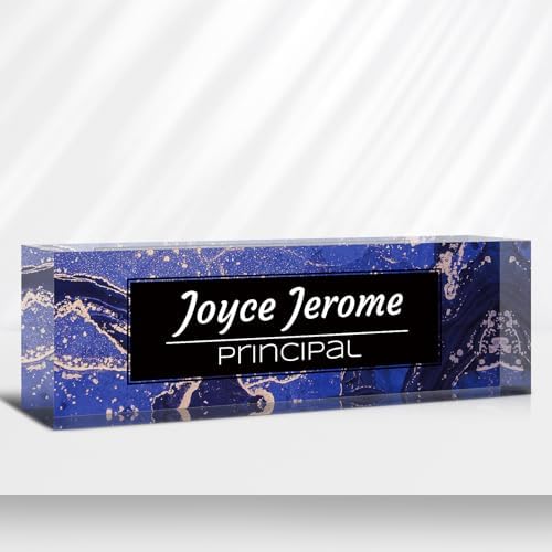 Desk Name Plate Personalized, Custom Name Plate for Desk, Acrylic Desktop Accessories, Office Gift & Decor for Women Men, Teacher Nurse Boss Employee Appreciation Gifts by PersonalizedGifts