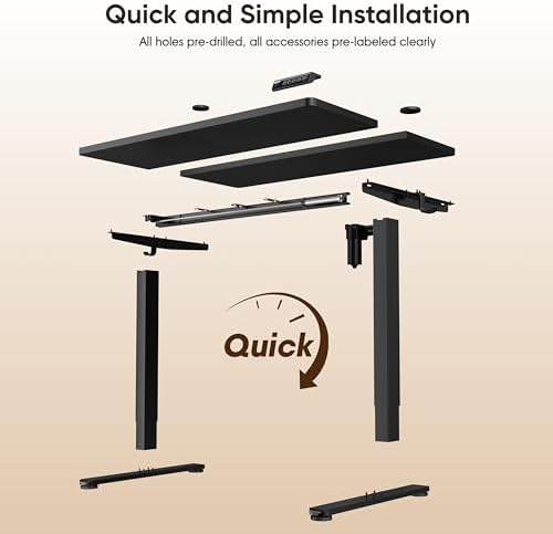 Monomi Electric Standing Desk 55"x24"Height Adjustable Sit Stand Up,Black - Image 6