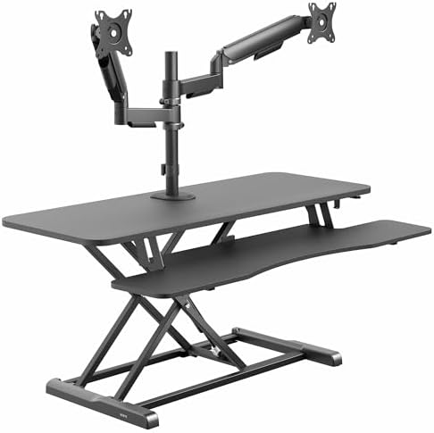 VIVO Black 42 inch Desk Riser with Monitor Mount, DESK-KIT-042K2K by VIVO