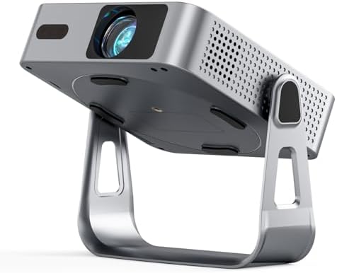 [2000 ANSI & Auto Focus]Light Silver Smart Mini Projector with WiFi and Bluetooth, XuanPad 4K Support Movie Projector, Portable Native 1080P Outdoor Projector with 360° Stand by YouDeservetheBest