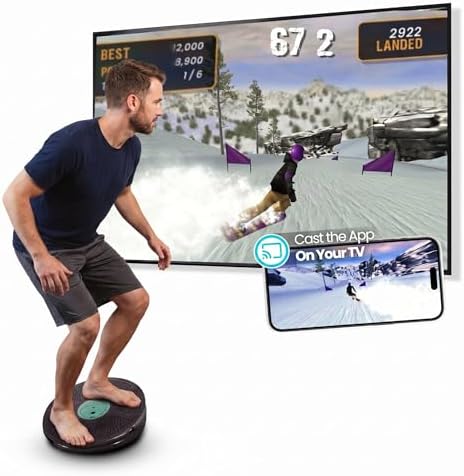 GoBalance Board - App-Enabled Balance Board. Smart Bluetooth Sensor, 12 FREE Interactive Games - Fun, Balance Training and Home Gym Workout! Boost Coordination & Strength for Teens and Adults by Particula