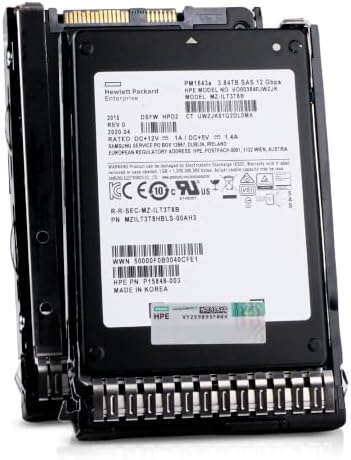 HP Generation 8 3.84TB 1 DWPD SAS 12Gb/s 3D TLC 2.5in Read Intensive Enterprise SSD DL380 DL360 ML350 DL560 DL580 DL385 BL460c DL160 VO003840JWZJK P15848-003 G8 (Renewed) by Amazon+Renewed