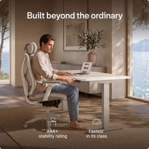 Desktronic HomePro Standing Desk 54x28 — Made in Europe, Ergonomic Sit Stand Home Office Desk, Electric Height Adjustable, Dual Motor, USB & USB-C Charging, Wobble-Free, Touchscreen, 3 Memory Presets - Image 2