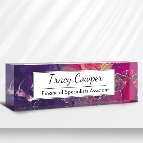 Desk Name Plate Personalized, Custom Name Plate for Desk, Acrylic Desktop Accessories, Office Gift & Decor for Women Men, Teacher Nurse Boss Employee Appreciation Gifts by PersonalizedGifts